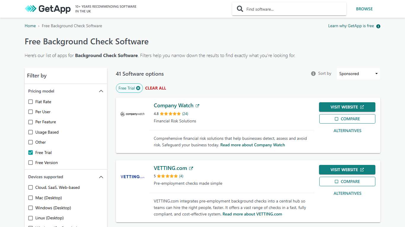 Top Free Background Check Software Applications and Tools | GetApp UK 2026